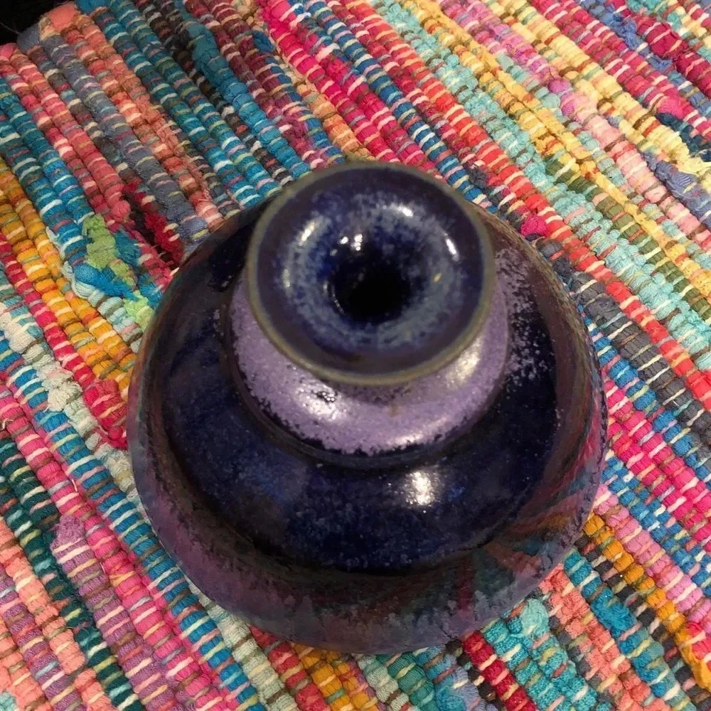 Handmade Purple Glaze Pottery Bud Vase